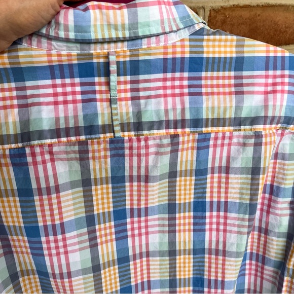 Pastel plaid mens long sleeve dress shirt. XL Slim - Picture 3 of 7